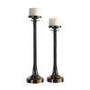 Uttermost 18918 Kendra Twisted Black Candleholders, S/2