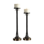 Uttermost 18918 Kendra Twisted Black Candleholders, S/2