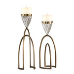 Uttermost 18920 Carma Bronze And Crystal Candleholders, S/2