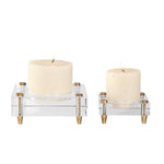 Uttermost 18643 Claire Crystal Block Candleholders, S/2