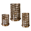 Uttermost 18966 Kavya Nickel Cage Candleholders Set/3