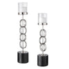 17564 Esme Nickel Rings Candleholders, Set/2