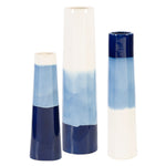 Uttermost 17715 Sconset White & Blue Vases, S/3