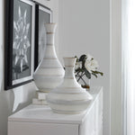 Potter Fluted Striped Vases,Set of 2