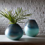 17975 Rian Aqua Bronze Vases, Set of 2