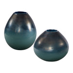 Uttermost 17975 Rian Aqua Bronze Vases, Set of 2