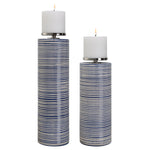 Uttermost 17998 Montauk Ceramic Candleholders, Set of 2