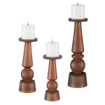 Uttermost 18045 Cassiopeia Butter Rum Glass Candleholders Set of 3