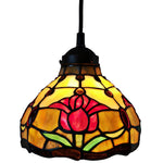 Amora Lighting AM001HL08B Tiffany Style Tulips Ceiling Hanging Lamp 26" High