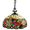Amora Lighting Tiffany Style AM019HL16B Hummingbirds Floral Hanging Lamp 16" Wide 