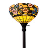 Amora Lighting AM023FL14B Tiffany-style Hummingbirds Floral Torchiere Floor Lamp 70" Tall