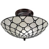 Amora Lighting AM030CL17B Tiffany Style Ceiling Fixture Lamp 17" Wide