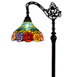 Amora Lighting AM035FL12B Tiffany Style Roses Reading Floor Lamp 62" High