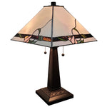 Amora Lighting AM057TL14B Iridescent Tiffany Style Mission Table Lamp 23" High