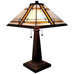 Amora Lighting AM1053TL14 Tiffany Style Table Lamp Banker Mission 22" Tall