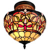 Amora Lighting AM1081HL12B Tiffany Style Ceiling Lamp 12" Wide