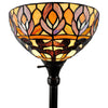 Amora Lighting AM1086FL12 Tiffany Style Peacock 1-light Torchiere Lamp 72" High