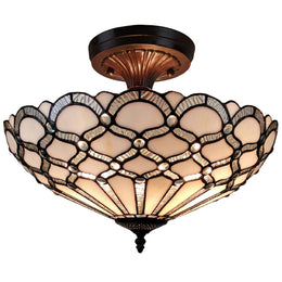Amora Lighting AM108CL17B Tiffany Style Ceiling Fixture Lamp 17