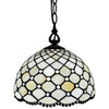 Amora Lighting AM119HL12B Jewel Tiffany Style Hanging Lamp 12" Wide