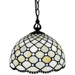 Amora Lighting AM119HL12B Jewel Tiffany Style Hanging Lamp 12" Wide