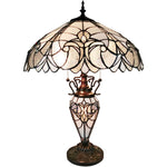 Amora Lighting AM203TL18B Tiffany Style Floral White Double Lit Table Lamp 23" High 