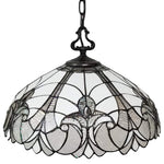 Amora Lighting AM206HL18B Tiffany Style Floral White Hanging Lamp 18" Wide