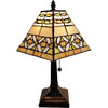 Amora Lighting AM207TL08B Tiffany Style  Mission Jeweled Table Lamp 15" Tall