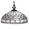 Amora Lighting AM221HL18B Tiffany Style Royal White Hanging Lamp 18" Wide