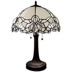 Amora Lighting Tiffany Style Jeweled White Table Lamp 24" High