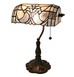 Amora Lighting AM250TL10 Floral Banker Tiffany Style Table Lamp 13" Tall