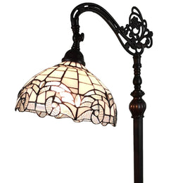 Amora Lighting AM264FL11B Tiffany-style White Reading Floor Lamp 62