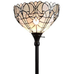 Amora Lighting AM266FL14B White Tiffany-style Torchiere Floor Lamp 72" Tall