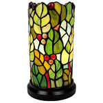 Amora Lighting AM269ACCB Tiffany Style Leaves & Berries Accent Table Lamp 10.5" High