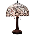 Amora Lighting Tiffany Style Floral White Table Lamp 24" Tall