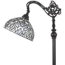 Amora Lighting Tiffany Style AM277FL12B Peacock Design Floor Reading Lamp 62