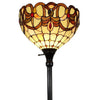 Amora Lighting Tiffany Style AM279FL14B Torchiere Floor Lamp 72" Tall