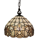 Amora Lighting AM282HL12B Tiffany Style Floral Hanging Lamp 12" Tall