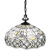 Amora Lighting AM295HL16B Tiffany Style White Hanging Lamp 16" Wide