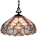 Amora Lighting AM297HL16B Tiffany Style White Hanging Lamp 16" Wide