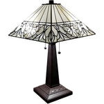 Amora Lighting Tiffany Style White Floral Mission 22" Table Lamp