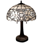 Amora Lighting AM316TL16B Tiffany Style White Table Lamp 18" Tall