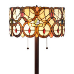 Amora Lighting AM342FL16 Tiffany Style Double Light Floor Lamp 63" Tall