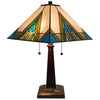 Amora Lighting AM349TL14 Tiffany Style Table Lamp Banker Mission 23" Tall