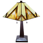 Amora Lighting Tiffany Style Table Lamp Banker Mission 22" Tall