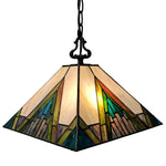 Amora Lighting AM361HL14 Tiffany Style Mission 2-light Hanging Lamp 54" High