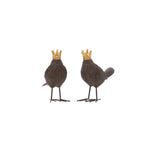 Sagebrook Home AR10431-05 5" Resin Birds with Gold Crowns, Set of 2