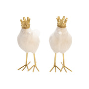 Sagebrook Home AR10431-07 Polyresin Birds with Crown, Set of 2