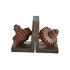 Sagebrook Home AR10433-01 6" Ec, Rust Gear Bookends, Set of 2