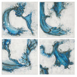 Uttermost 35324 Swirls In Blue Abstract Art, S/4