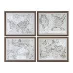 Uttermost 33639 World Maps Framed Prints S/4